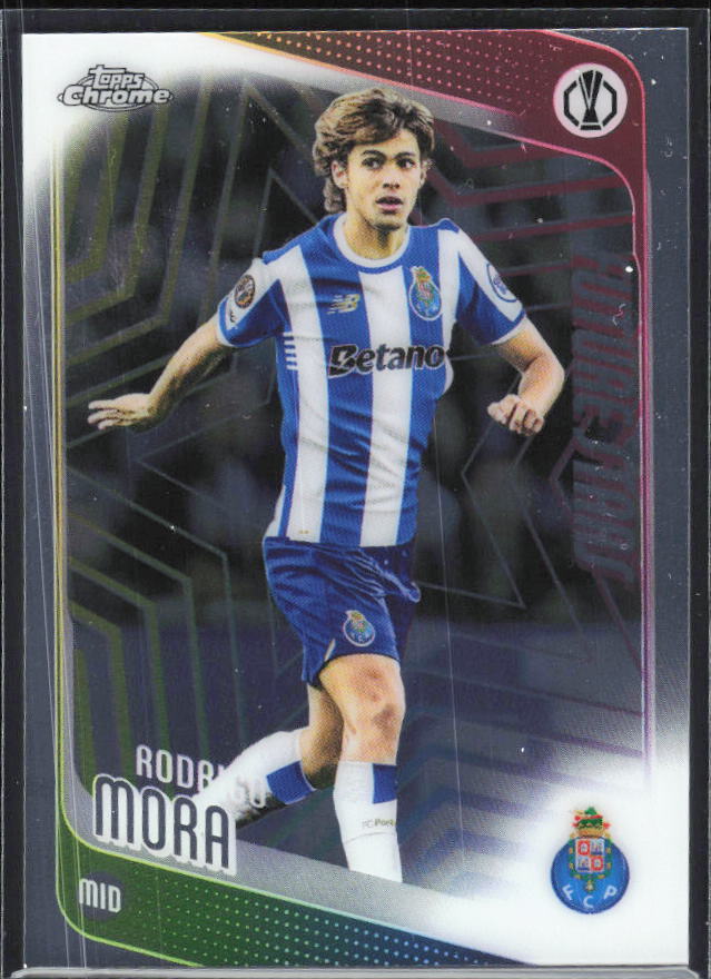 Rodrigo Mora 2025-26 Chrome UEFA Future Stars #83 – framsida