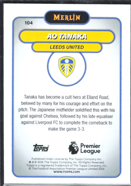 Ao Tanaka 2026 Merlin Premier League #104 – baksida