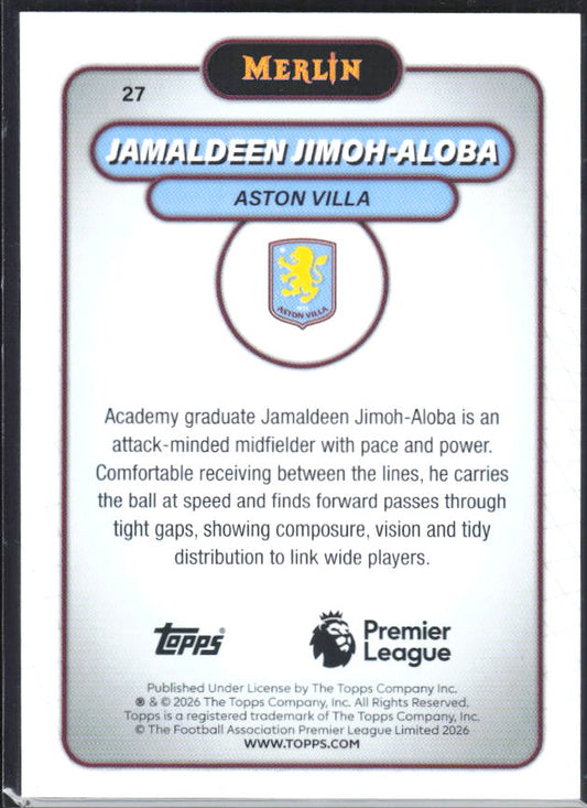 Jamaldeen Jimoh-Aloba 2026 Merlin Premier League RC #27 – baksida