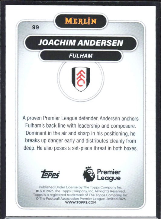 Joachim Andersen 2026 Merlin Premier League #99 – baksida