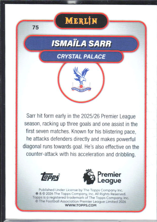 Ismaïla Sarr 2026 Merlin Premier League #75 – baksida