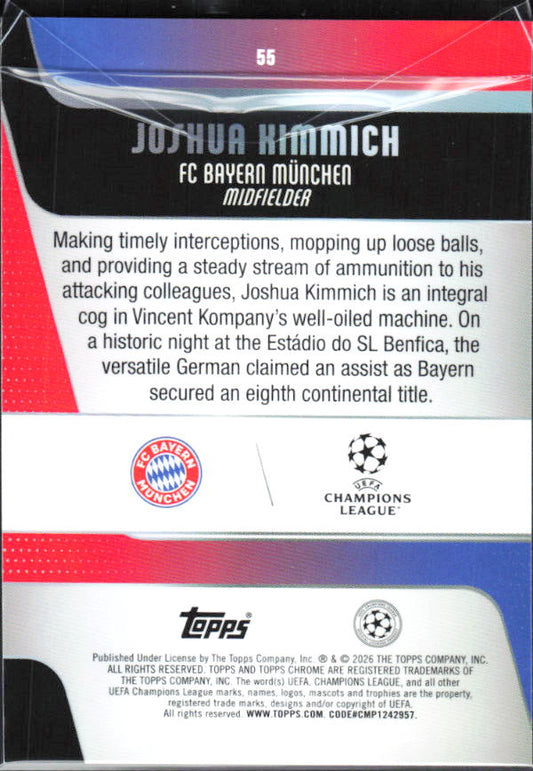 Joshua Kimmich 2025-26 Chrome UEFA #55 – baksida