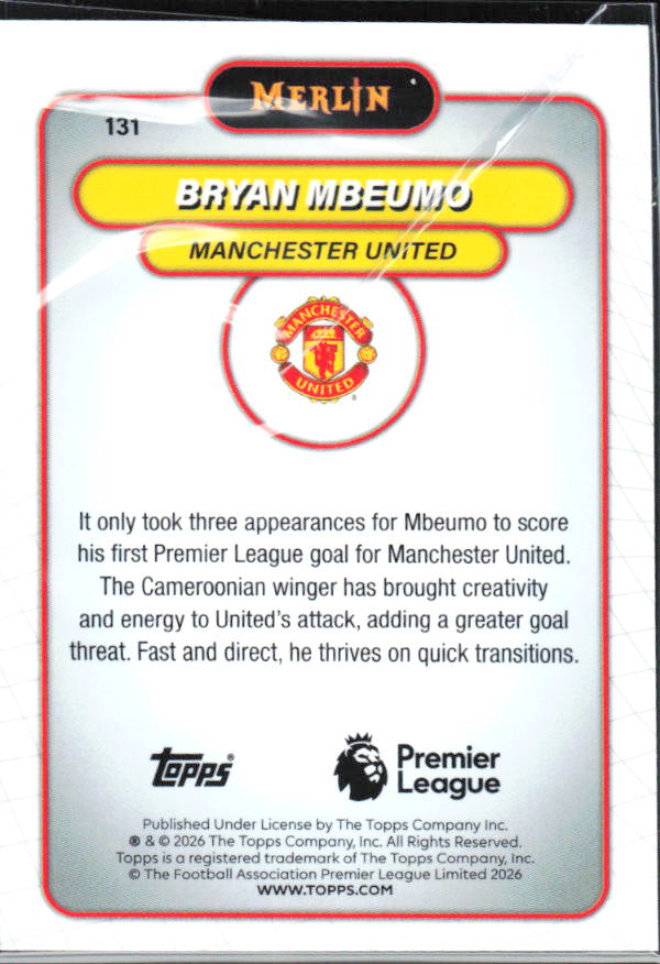 Bryan Mbeumo 2026 Merlin Premier League #131 – baksida