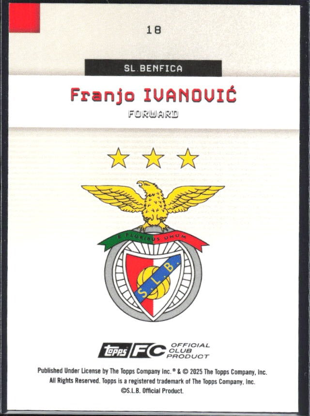 Franjo Ivanović 2025-26 Topps Benfica #18 – baksida