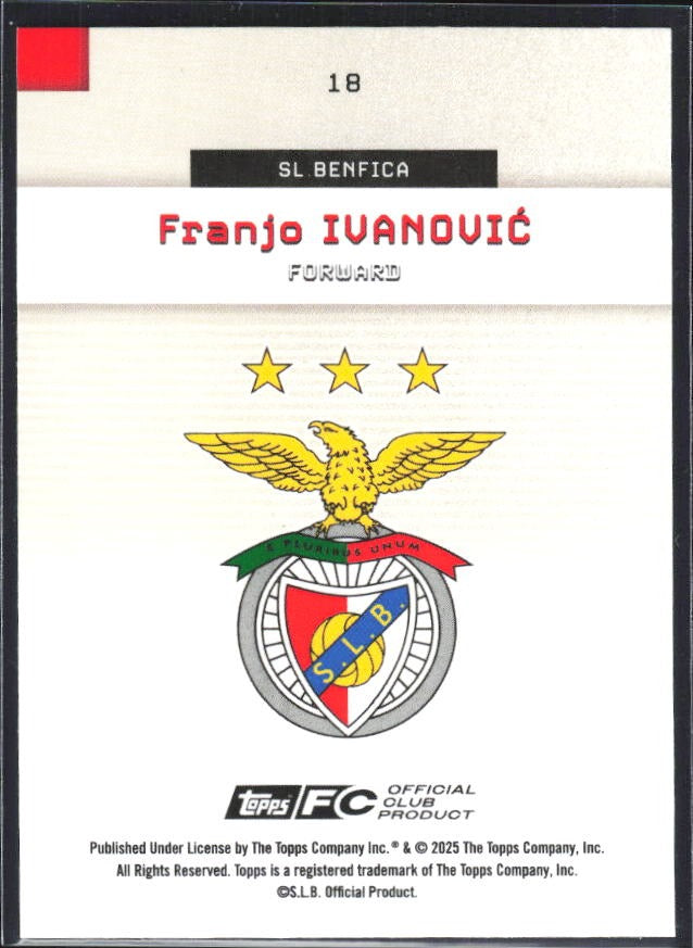 Franjo Ivanović 2025-26 Topps Benfica #18 – baksida