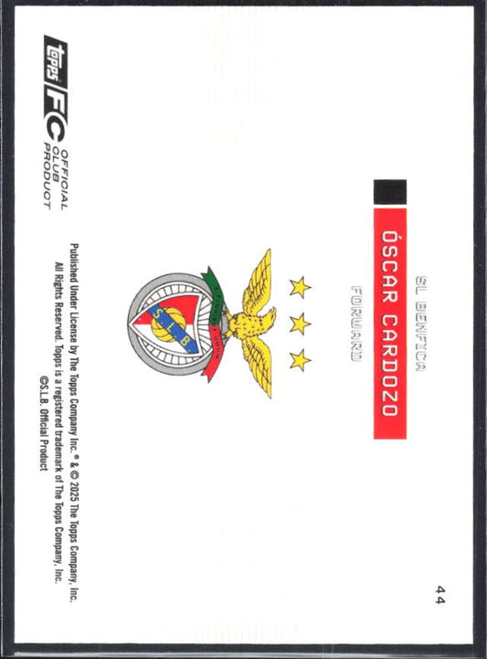 Óscar Cardozo 2025-26 Topps Benfica Soaring Eagle #44 – baksida