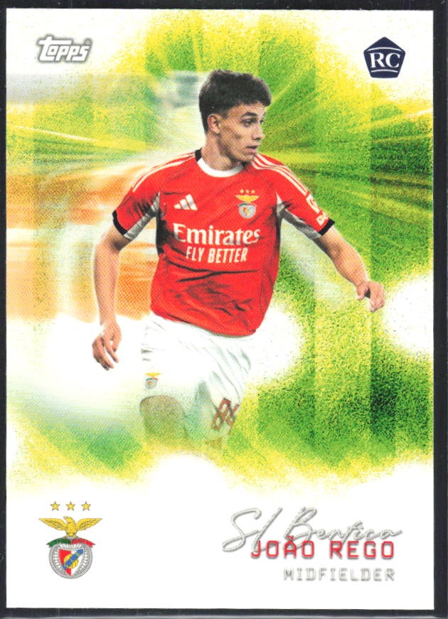 João Rego 2025-26 Topps Benfica Pitch Pursuits #28 – framsida