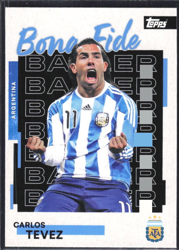 Carlos Tevez 2026 Topps Argentina Bona Fide Baller #22 – framsida