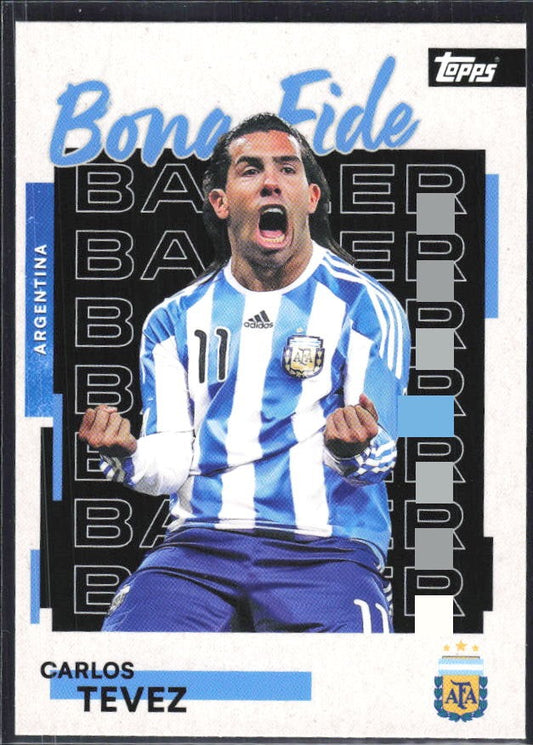 Carlos Tevez 2026 Topps Argentina Bona Fide Baller #22 – framsida