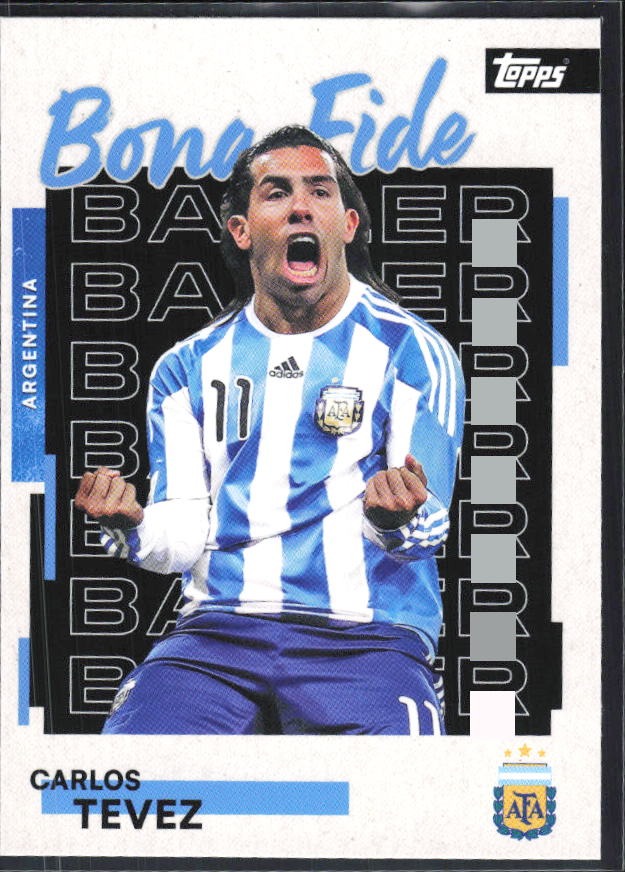 Carlos Tevez 2026 Topps Argentina Bona Fide Baller #22 – framsida