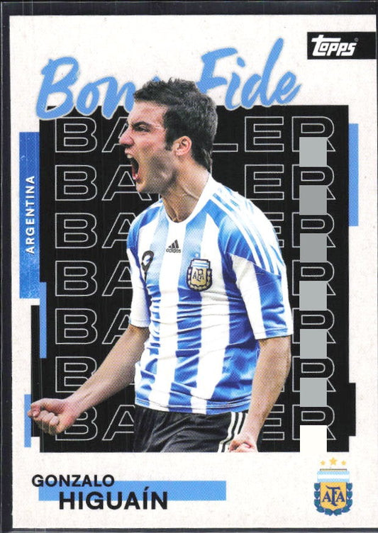 Gonzalo Higuaín 2026 Topps Argentina Bona Fide Baller #24 – framsida