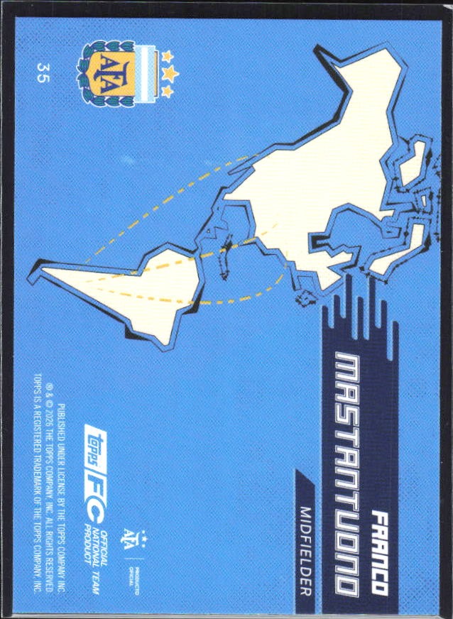 Franco Mastantuono 2026 Topps Argentina Toast the Host #35 – baksida