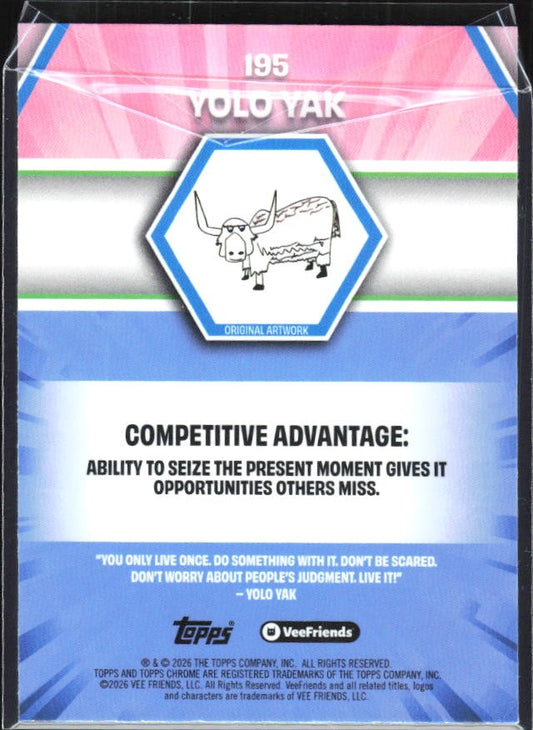YOLO Yak 2026 Topps Chrome VeeFriends #185 – baksida