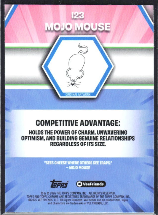 Mojo Mouse 2026 Topps Chrome VeeFriends #123 – baksida