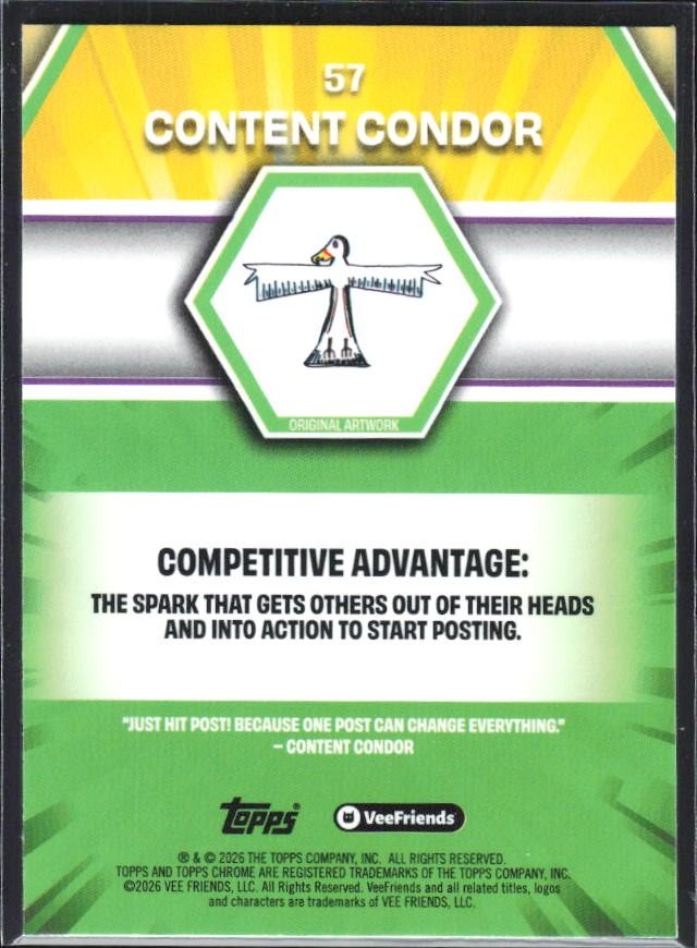 Content Condor 2026 Topps Chrome VeeFriends #57 – baksida