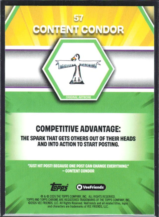 Content Condor 2026 Topps Chrome VeeFriends #57 – baksida
