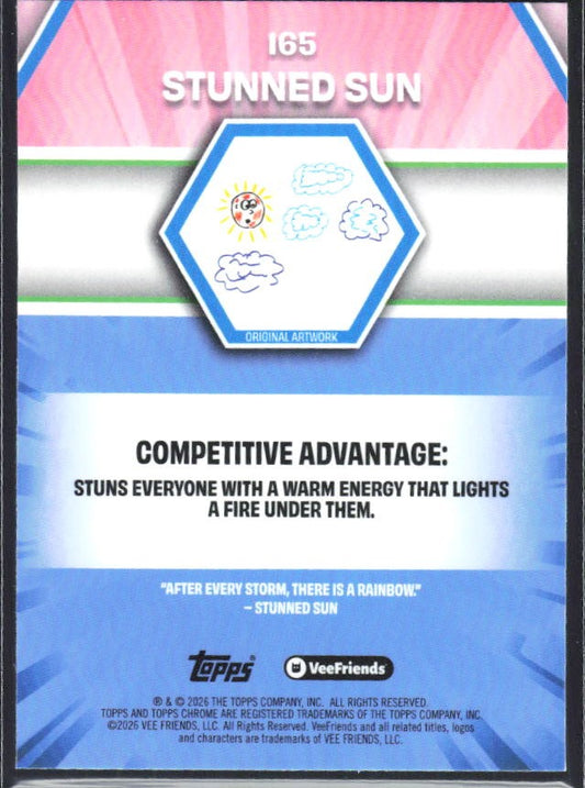 Stunned Sun 2026 Topps Chrome VeeFriends #165 – baksida