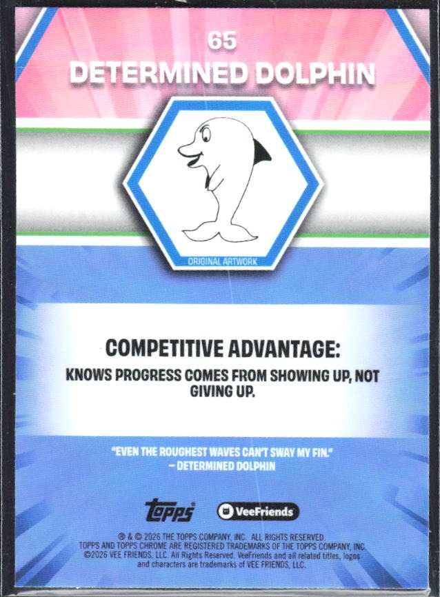 Determined Dolphin 2026 Topps Chrome VeeFriends #65 – baksida
