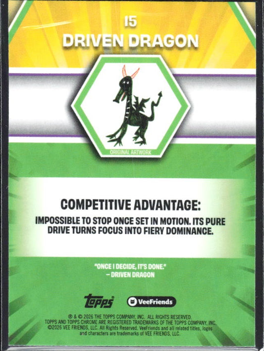 Driven Dragon 2026 Topps Chrome VeeFriends #15 – baksida