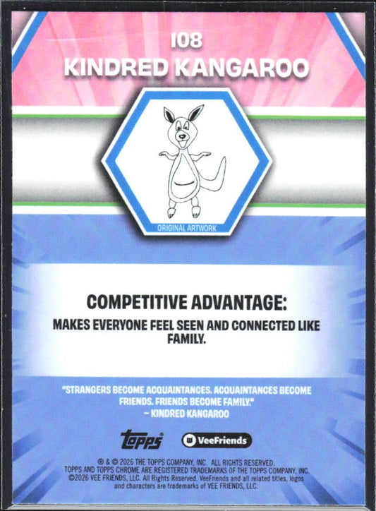 Kindred Kangaroo 2026 Topps Chrome VeeFriends #108 – baksida