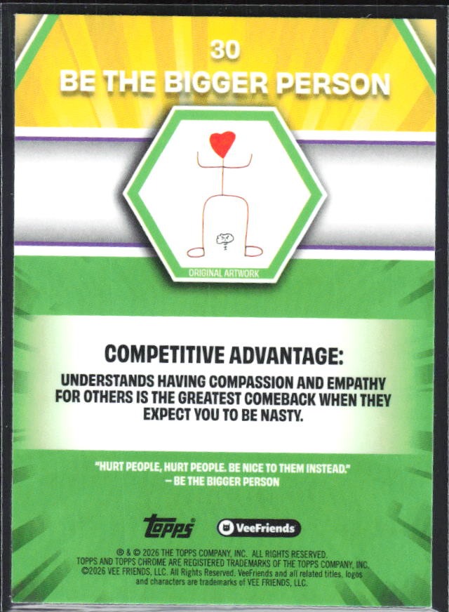 Be the Bigger Person 2026 Topps Chrome VeeFriends #30 – baksida