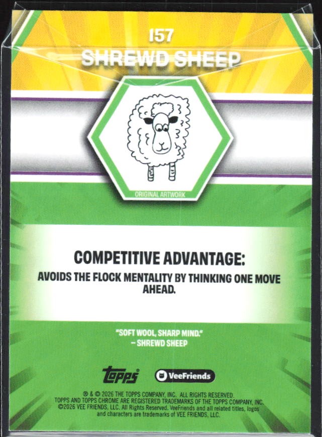 Shrewd Sheep 2026 Topps Chrome VeeFriends #157 – baksida