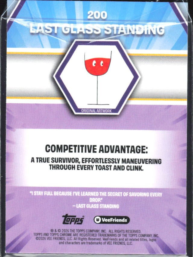 Last Glass Standing 2026 Topps Chrome VeeFriends #200 – baksida