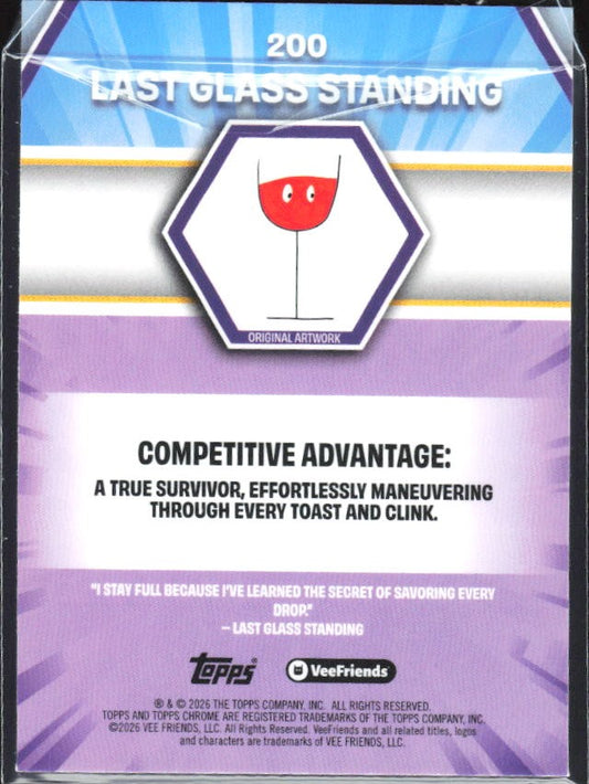 Last Glass Standing 2026 Topps Chrome VeeFriends #200 – baksida
