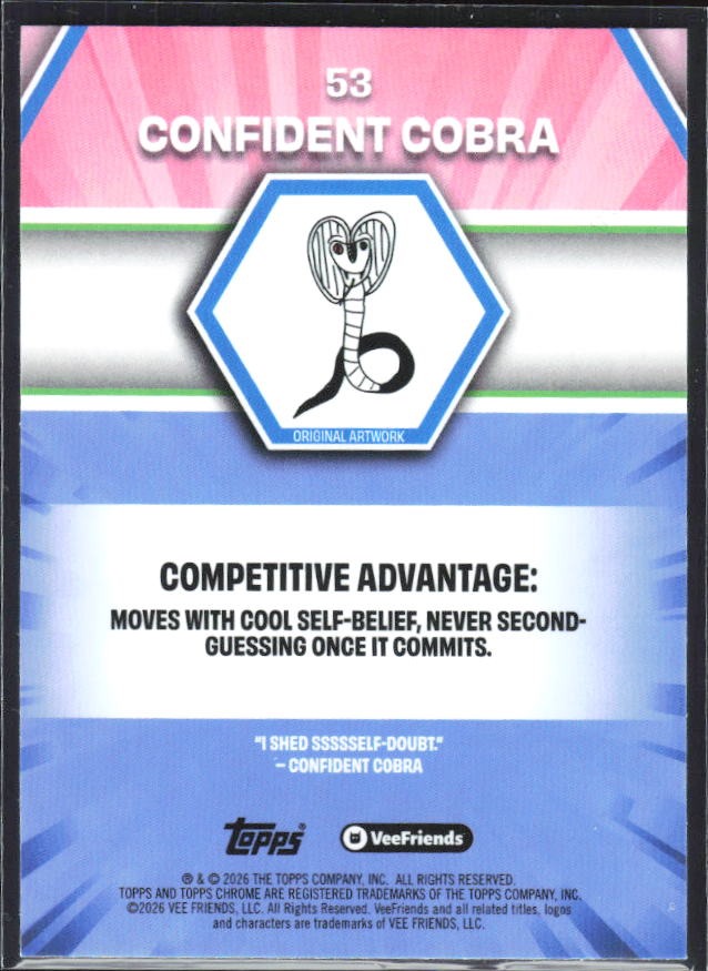 Confident Cobra 2026 Topps Chrome VeeFriends #53 – baksida