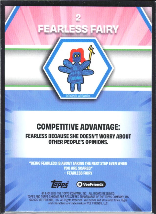 Fearless Fairy 2026 Topps Chrome VeeFriends #2 – baksida