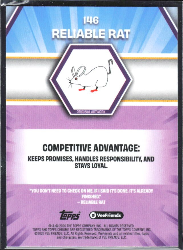 Reliable Rat 2026 Topps Chrome VeeFriends #146 – baksida