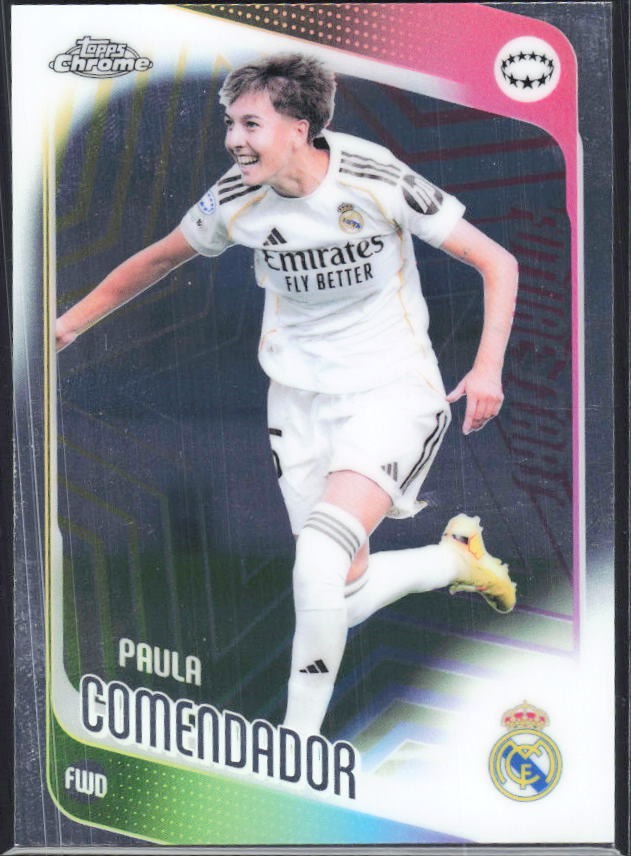 Paula Comendador 2025-26 Topps Chrome UWCL Future Stars #44 – framsida