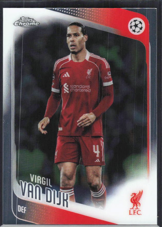 Virgil van Dijk 2025-26 Topps Chrome UCC #79 – framsida