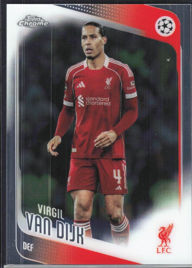 Virgil van Dijk 2025-26 Topps Chrome UCC #79 – framsida