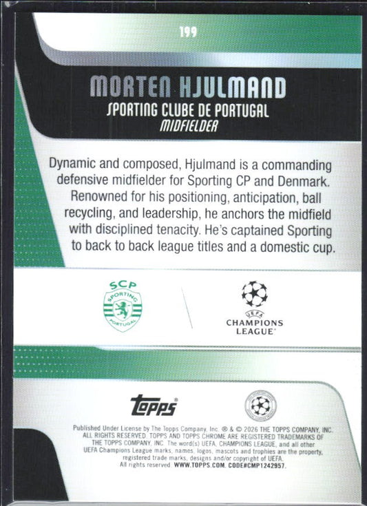Morten Hjulmand 2025-26 Topps Chrome UCC #199 – baksida