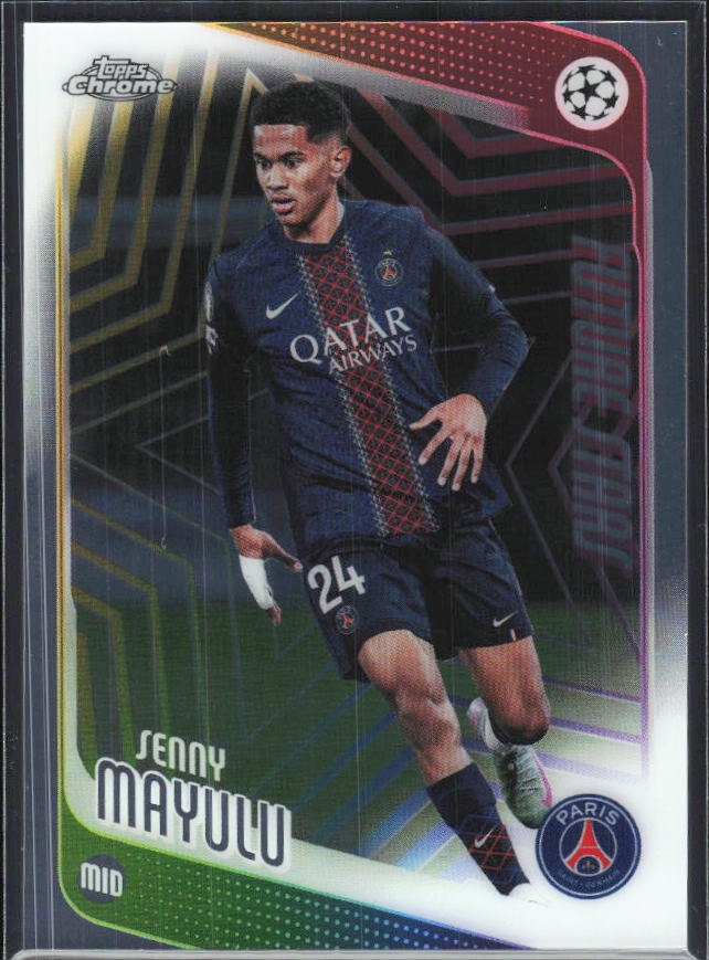 Senny Mayulu 2025-26 Topps Chrome UCC Future Stars #22 – framsida