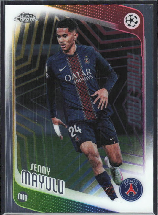 Senny Mayulu 2025-26 Topps Chrome UCC Future Stars #22 – framsida