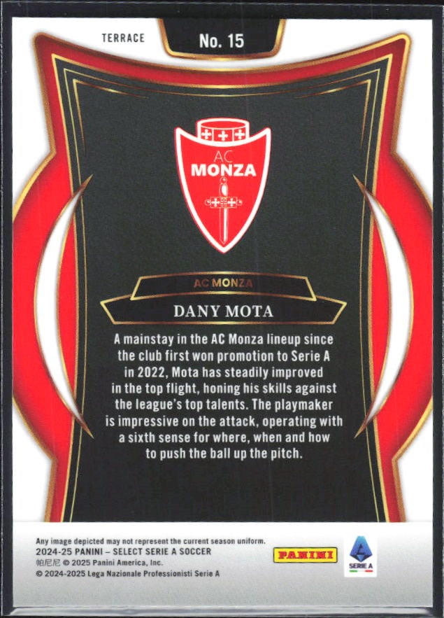 2024-25 Panini Select Serie A Dany Mota Terrace #15 – baksida