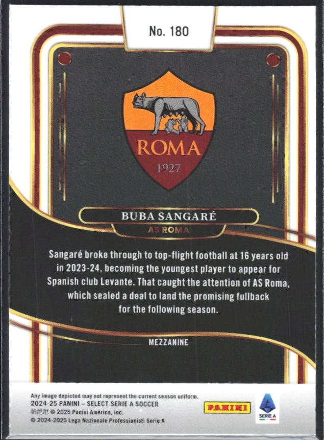 2024-25 Panini Select Serie A Buba Sangaré Mezzanine #180 – baksida