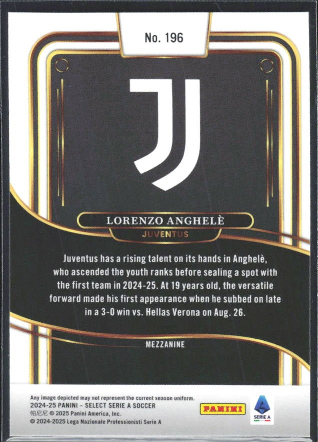 2024-25 Panini Select Serie A Lorenzo Anghelè Mezzanine #196 – baksida