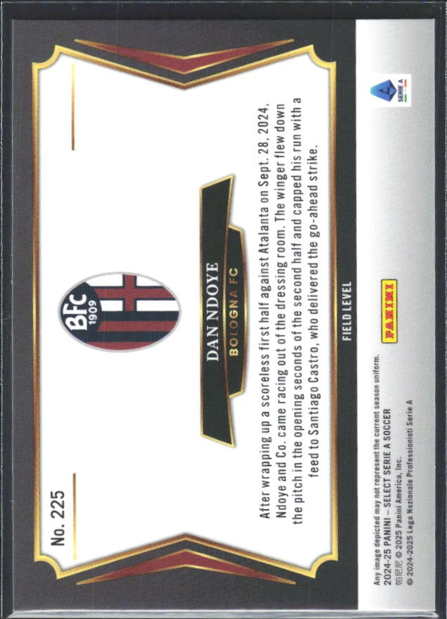 2024-25 Panini Select Serie A Dan Ndoye Field Level #225 – baksida