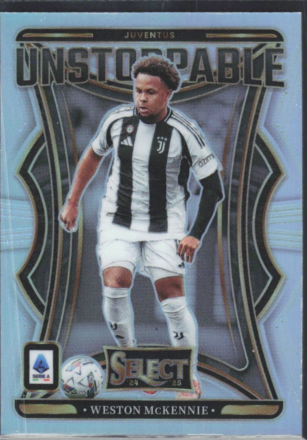 2024-25 Panini Select Serie A Weston McKennie Unstoppable Silver Prizm #22 – framsida