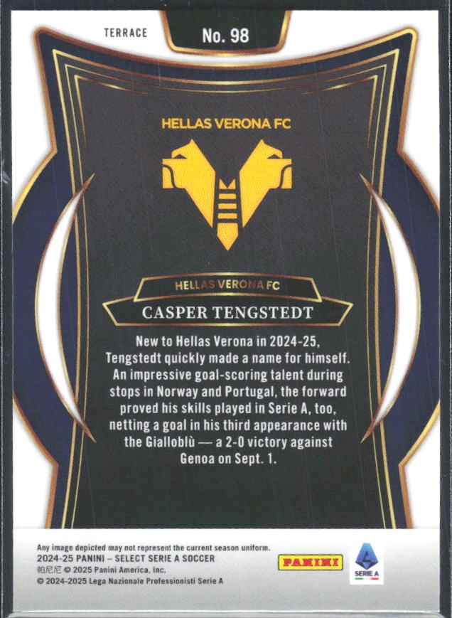 2024-25 Panini Select Serie A Casper Tengstedt Terrace #98 – baksida