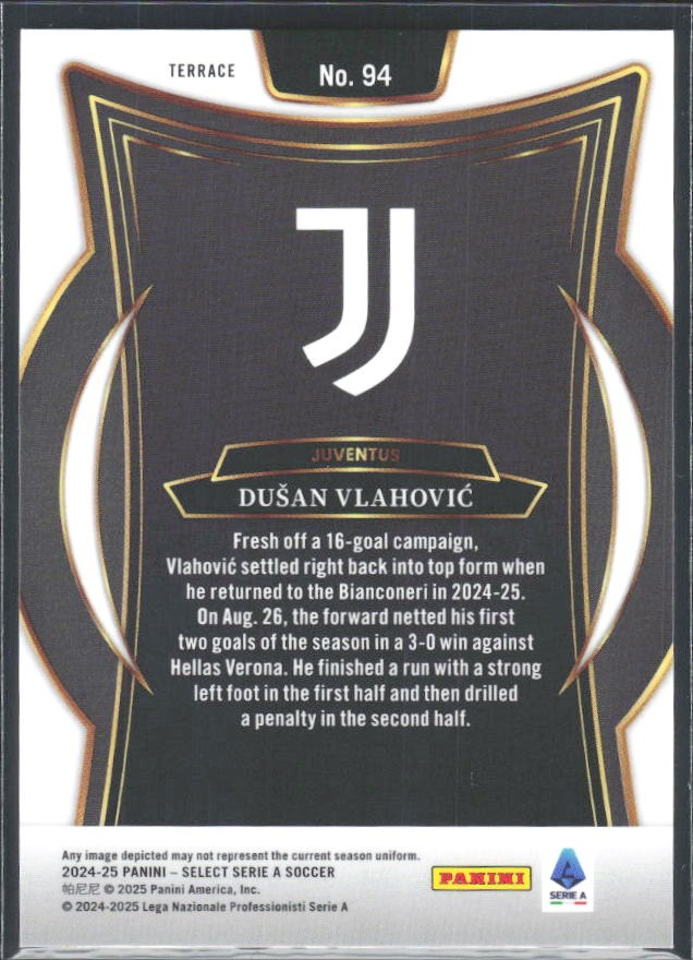 2024-25 Panini Select Serie A Dušan Vlahović Terrace #94 – baksida
