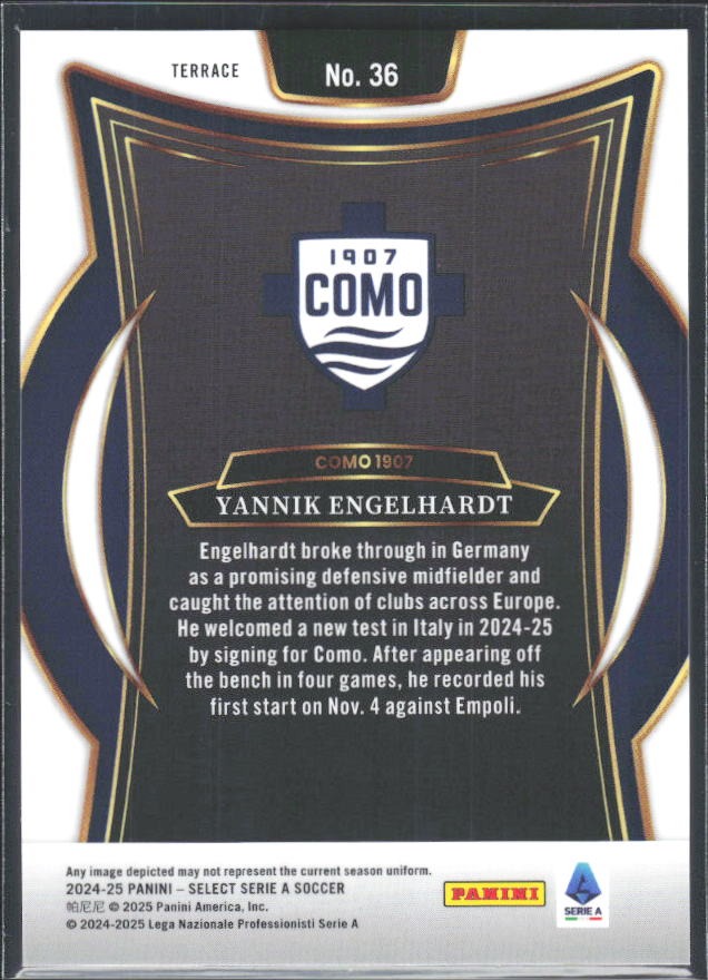 2024-25 Panini Select Serie A Yannik Engelhardt Terrace #36 – baksida