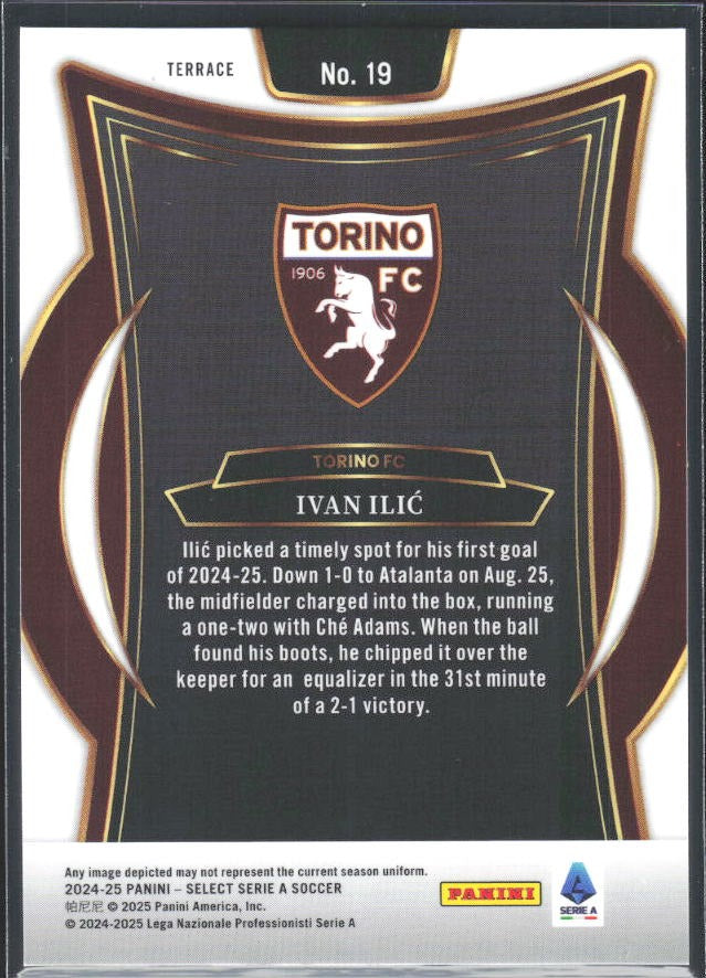 2024-25 Panini Select Serie A Ivan Ilić Terrace #19 – baksida