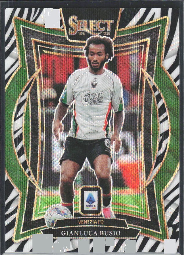 2024-25 Panini Select Serie A Gianluca Busio Terrace Zebra Prizm #86 – framsida