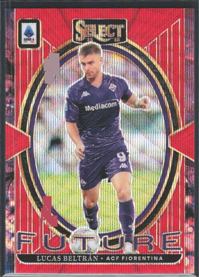 2024-25 Panini Select Serie A Lucas Beltrán Select Future Red Wave Prizm 03/49 #20 – framsida