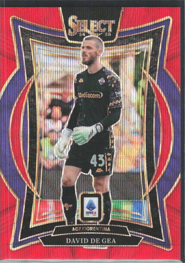 2024-25 Panini Select Serie A David de Gea Terrace Red Wave Prizm 21/38 #33 – framsida