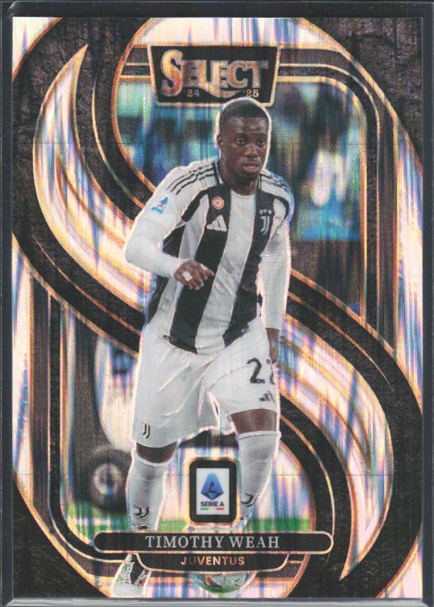 2024-25 Panini Select Serie A Timothy Weah Mezzanine Flash Prizm #195 – framsida